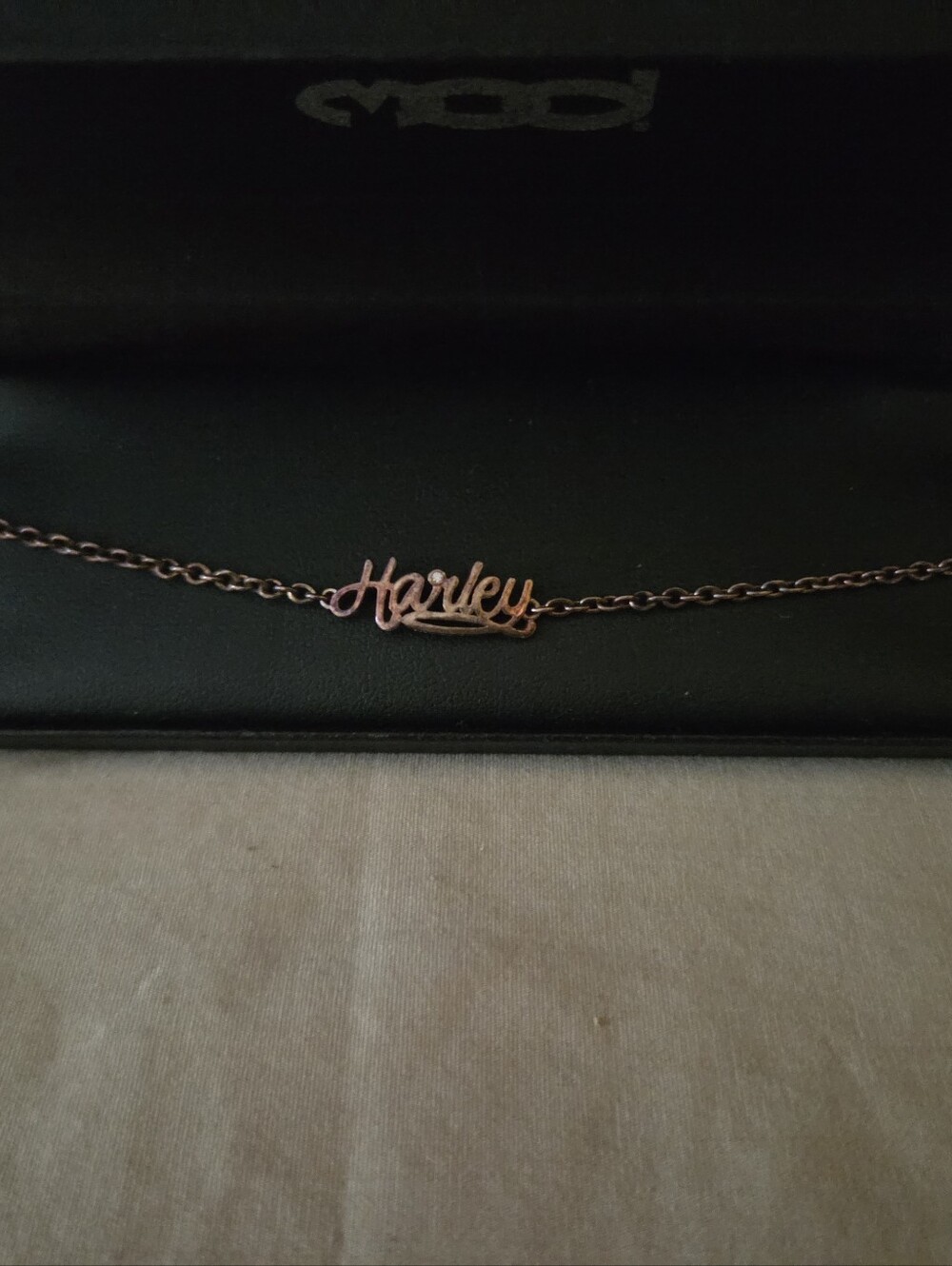 Harley-Davidson MOD Rose Gold Silver Script Bracelet 7.5"